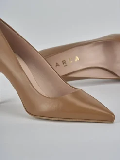 Décolleté tacco 7cm pelle marrone