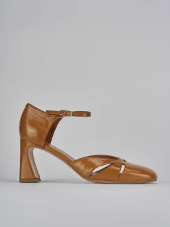 Décolleté tacco 7cm pelle marrone