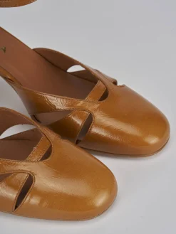 Décolleté tacco 7cm pelle marrone