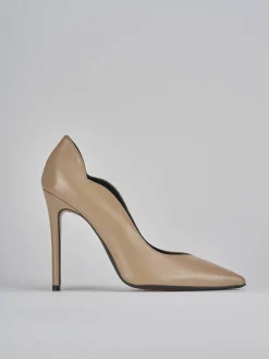 Décolleté tacco 10cm pelle marrone