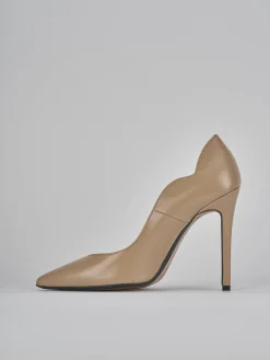 Décolleté tacco 10cm pelle marrone