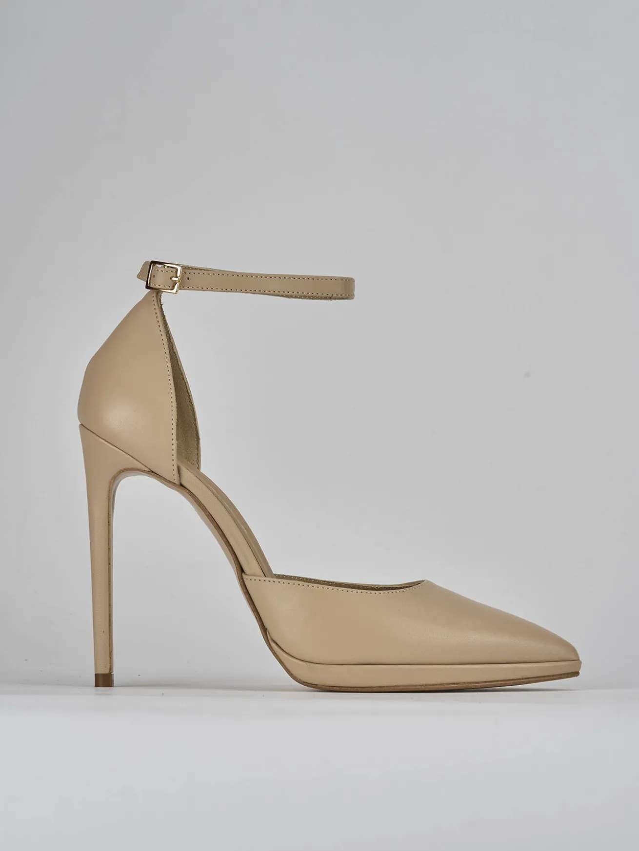 Décolleté tacco 11cm pelle marrone