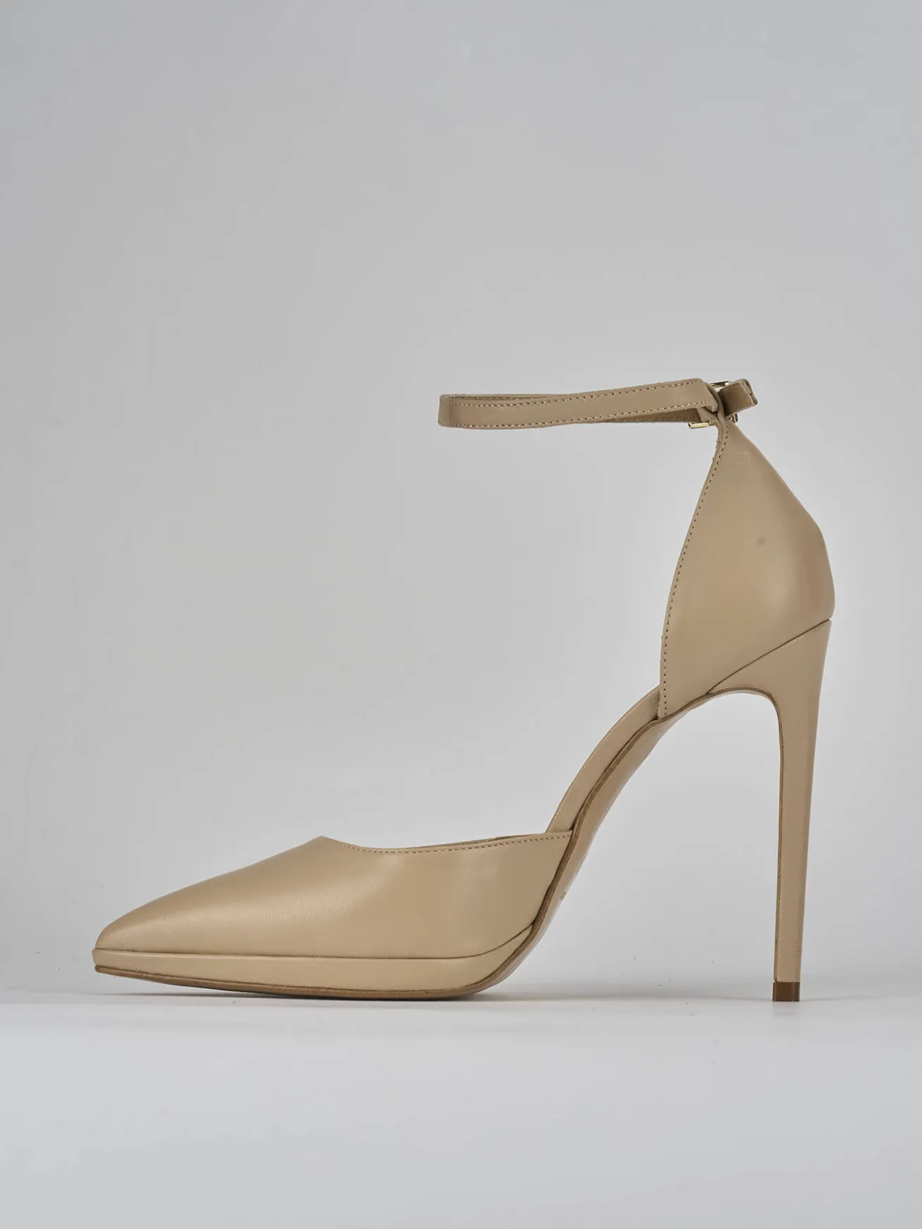 Décolleté tacco 11cm pelle marrone