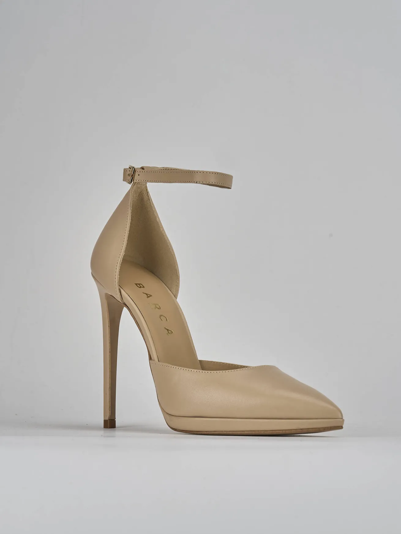 Décolleté tacco 11cm pelle marrone