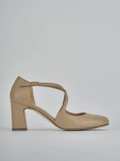 Décolleté tacco 7cm pelle marrone