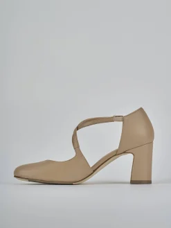 Décolleté tacco 7cm pelle marrone