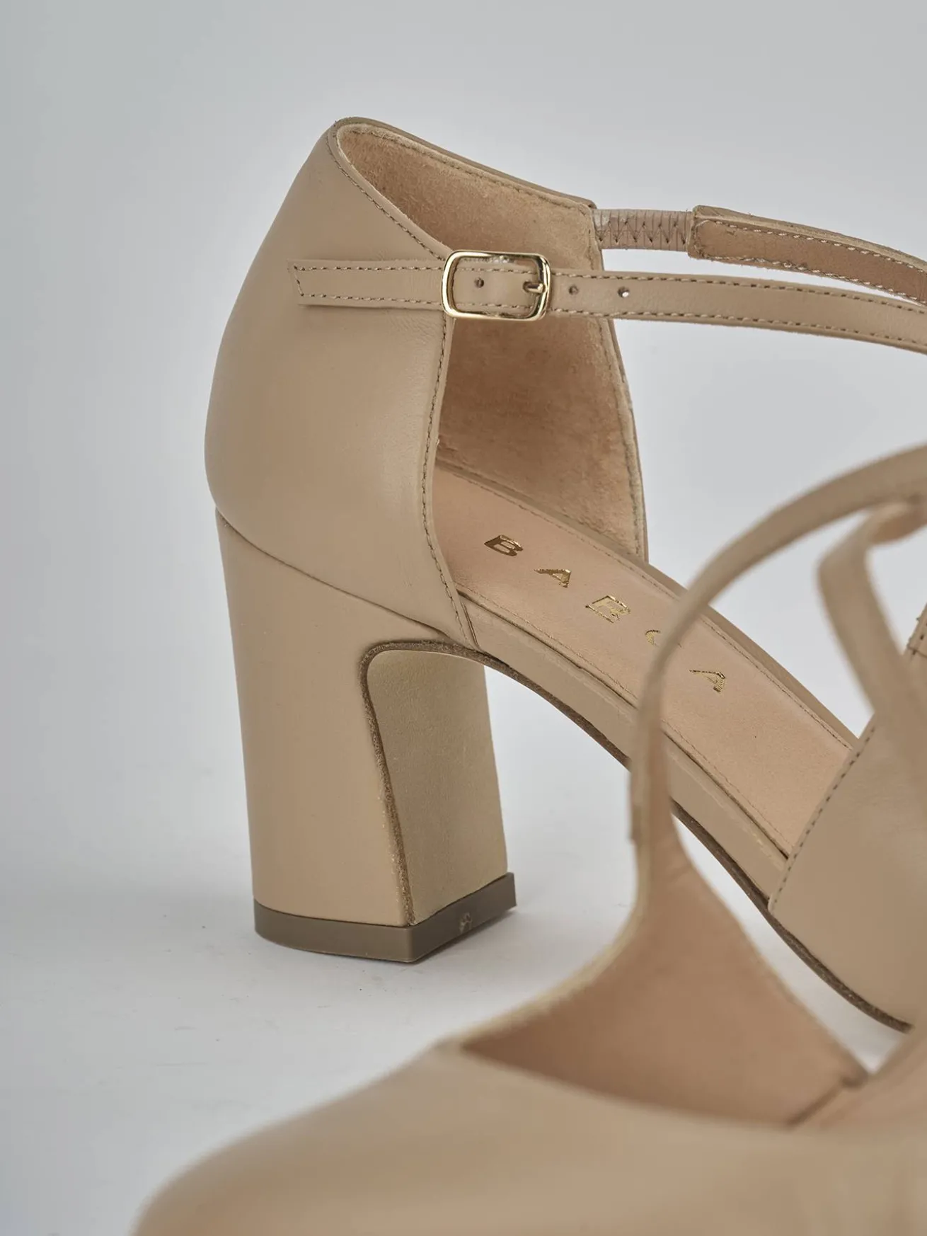 Décolleté tacco 7cm pelle marrone