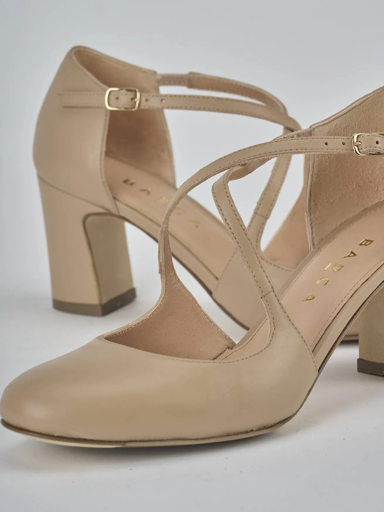 Décolleté tacco 7cm pelle marrone