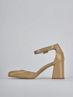 Décolleté tacco 7cm pelle marrone