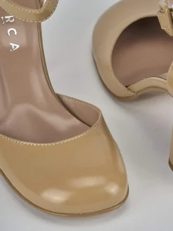 Décolleté tacco 7cm pelle marrone