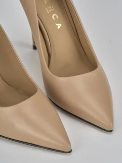 Décolleté tacco 10cm pelle marrone