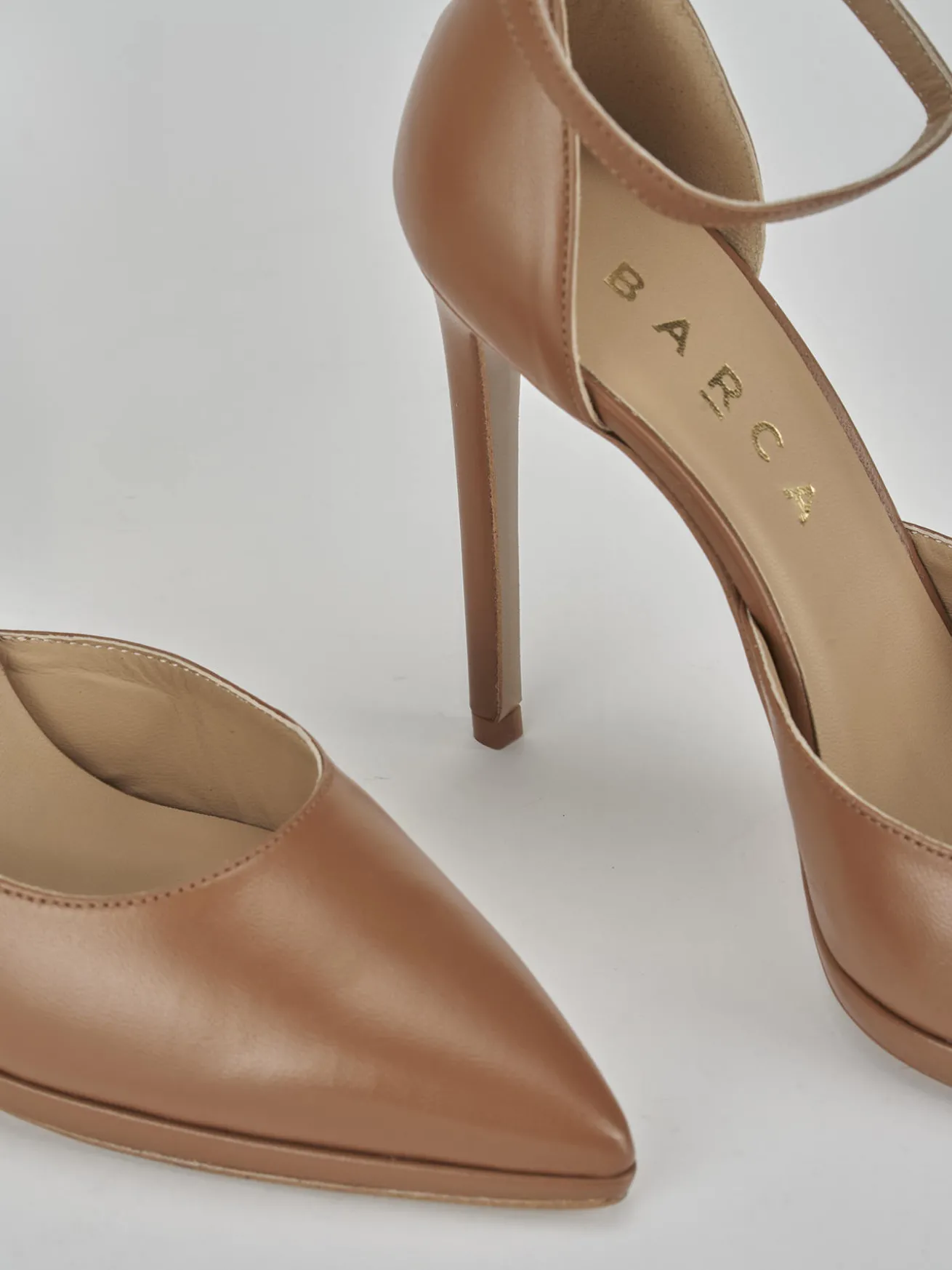 Décolleté tacco 11cm pelle marrone