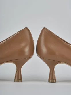 Décolleté tacco 5cm pelle marrone