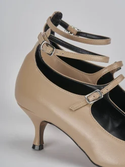 Décolleté tacco 5cm pelle marrone