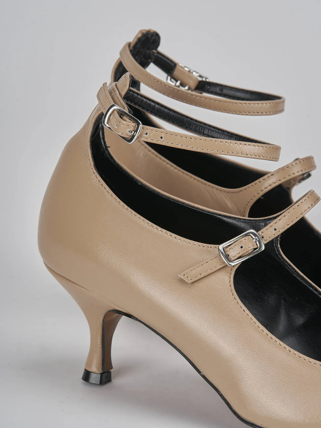 Décolleté tacco 5cm pelle marrone