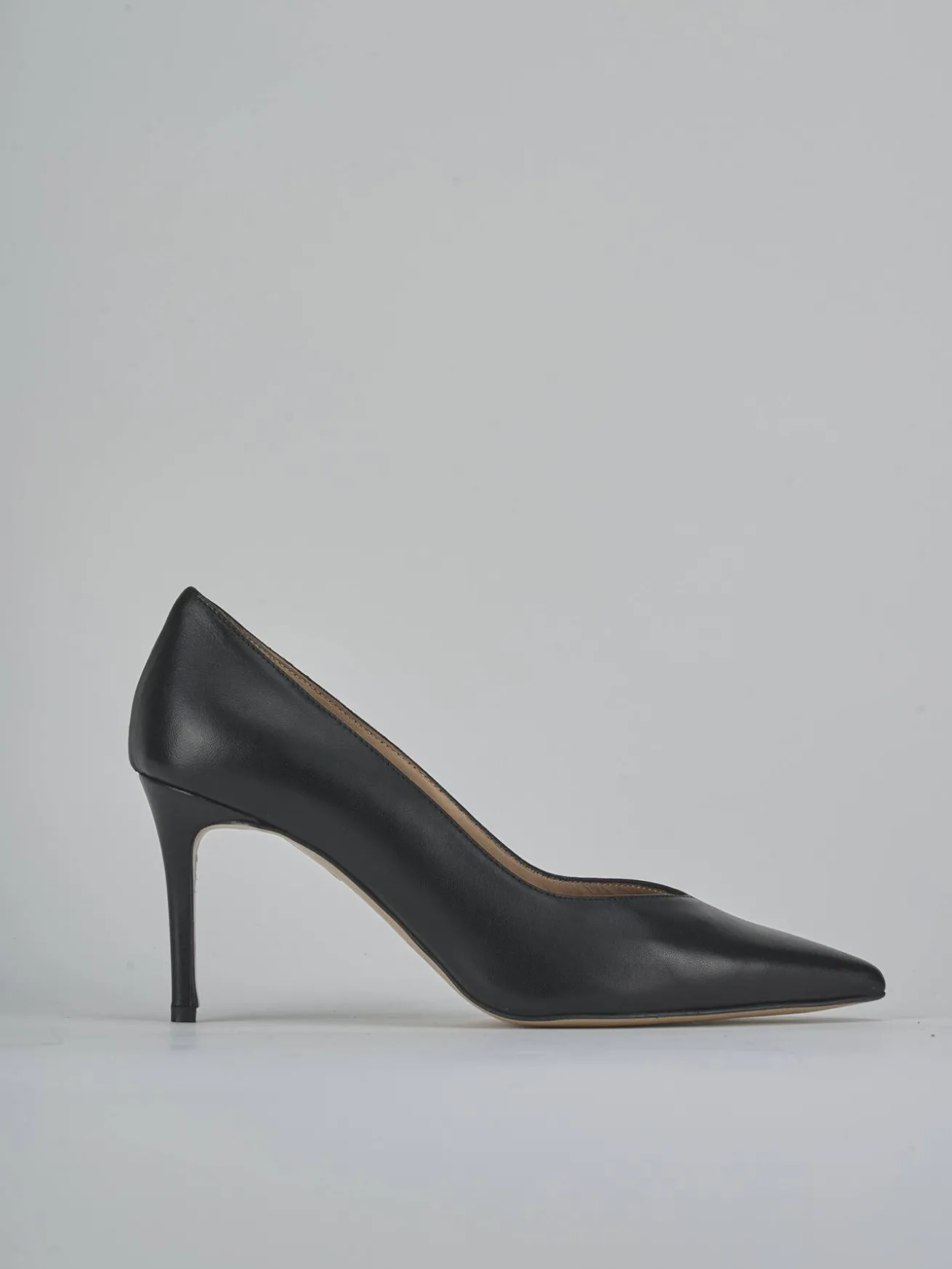Décolleté tacco 7cm pelle nero