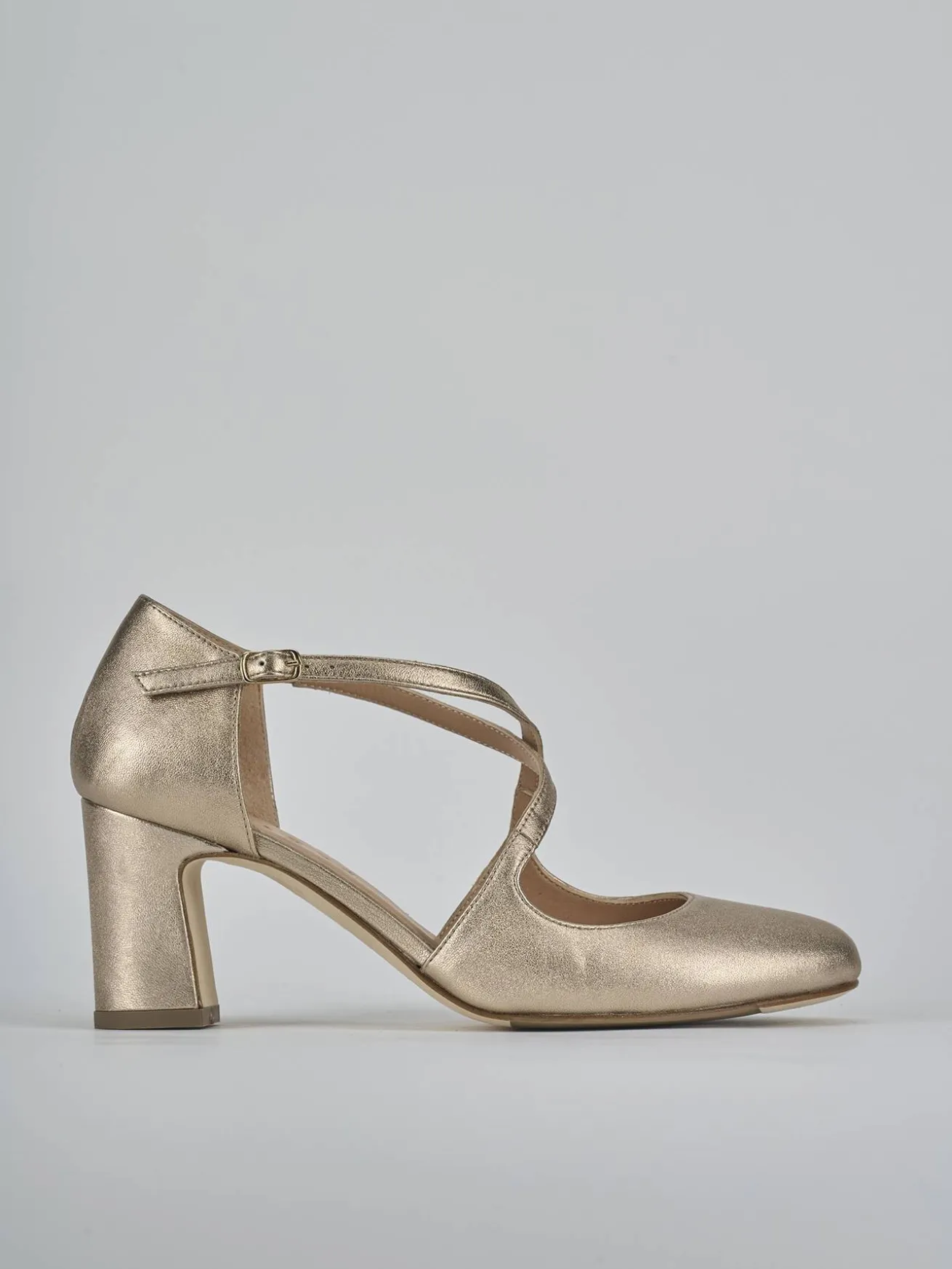 Décolleté tacco 7cm pelle oro