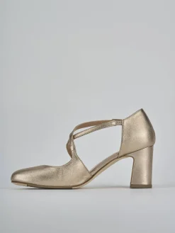 Décolleté tacco 7cm pelle oro