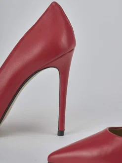 Décolleté tacco 10cm pelle rosso