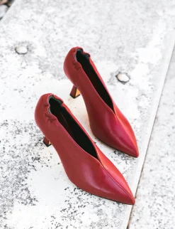 Décolleté tacco 7cm pelle rosso