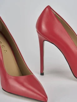 Décolleté tacco 10cm pelle rosso