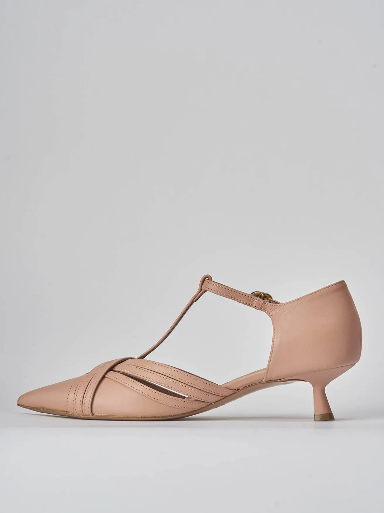 Décolleté tacco 5cm pelle rosa