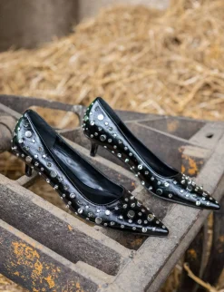 Décolleté tacco 4cm pelle sostenibile nero