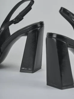 Décolleté tacco 9cm pelle sostenibile nero