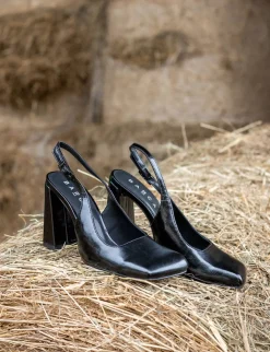 Décolleté tacco 9cm pelle sostenibile nero