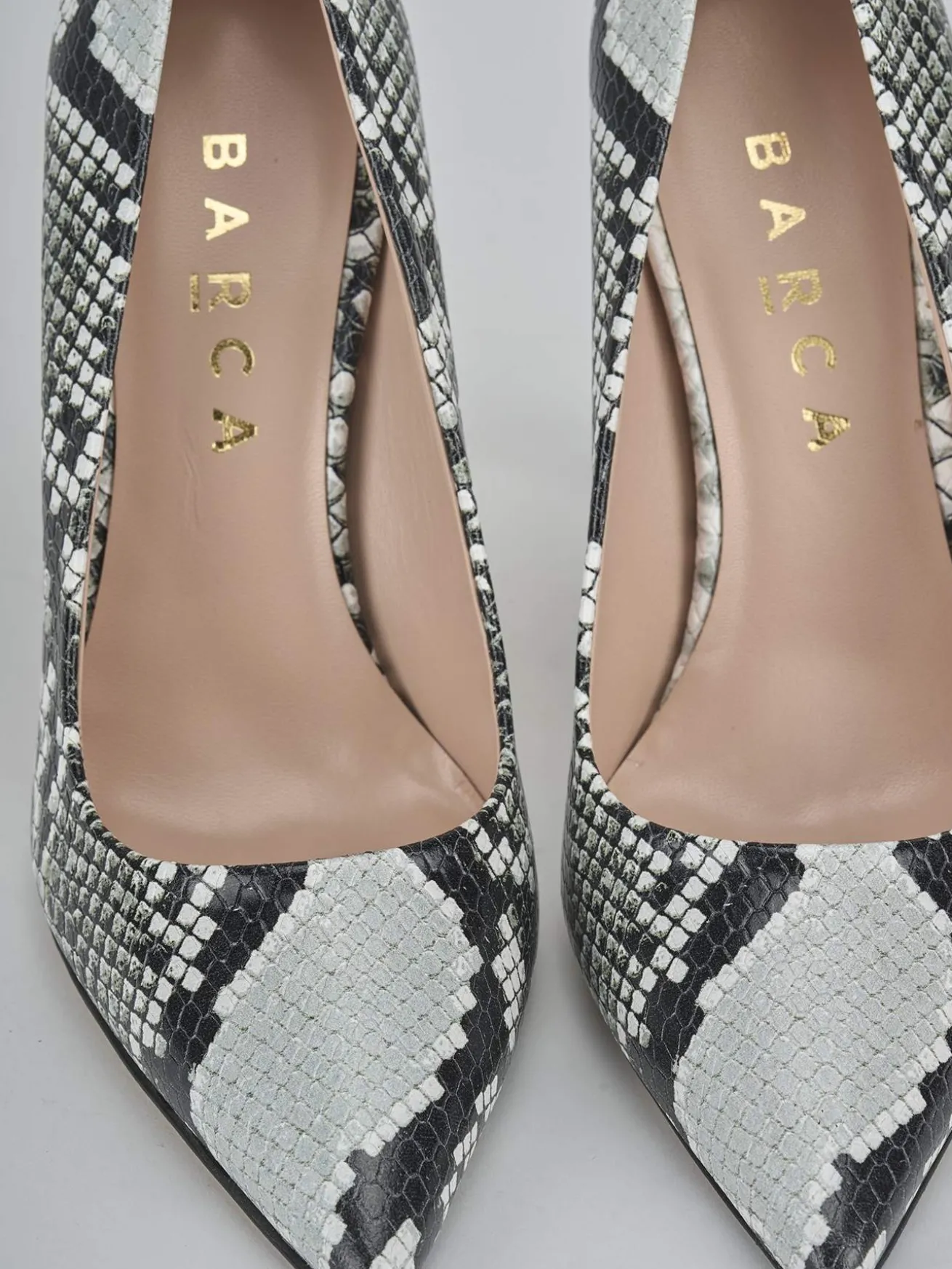 Décolleté tacco 10cm pitone beige