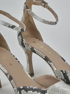 Décolleté tacco 8cm pitone beige