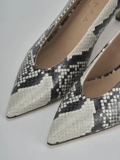 Décolleté tacco 5cm pitone beige