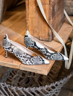 Décolleté tacco 5cm pitone beige