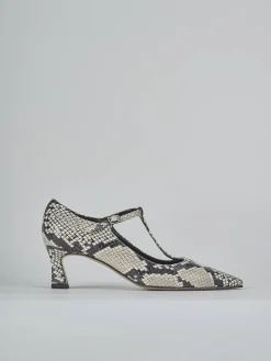 Décolleté tacco 6cm pitone beige