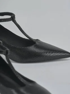 Décolleté tacco 4cm pitone nero