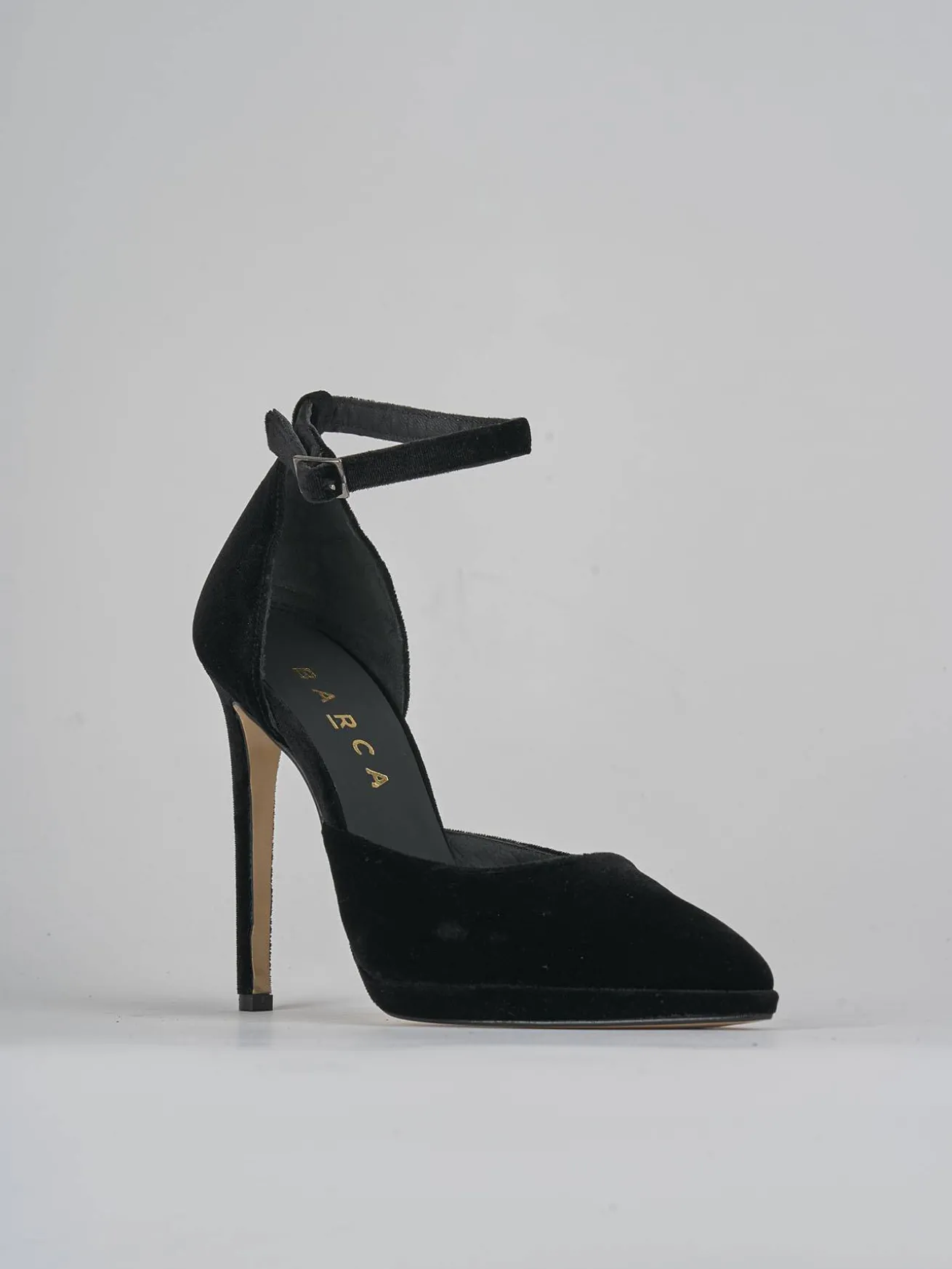 Décolleté tacco 11cm velluto nero