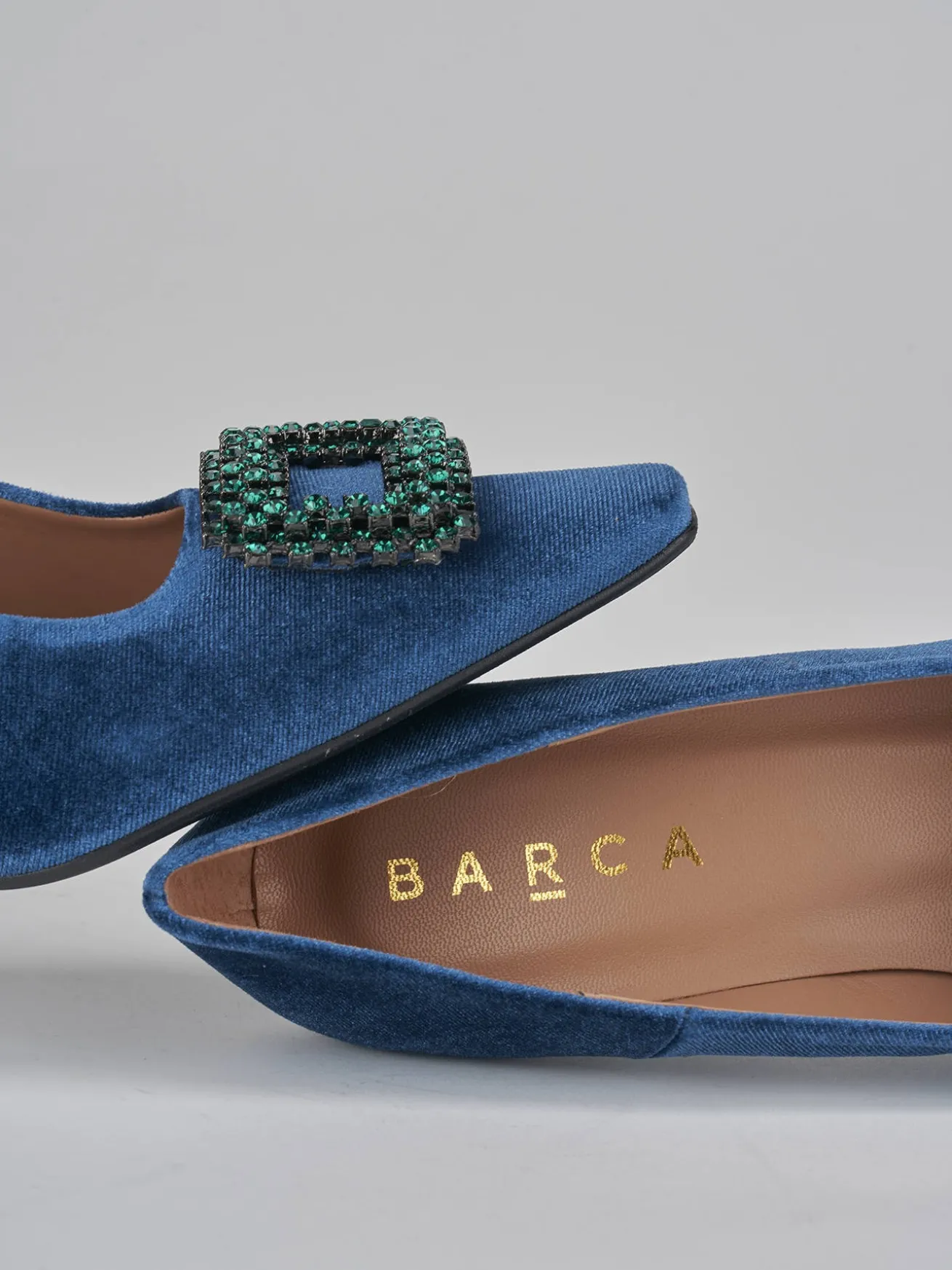 Décolleté tacco 9cm velluto blu