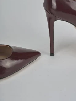 Décolleté tacco 10cm vernice bordo'