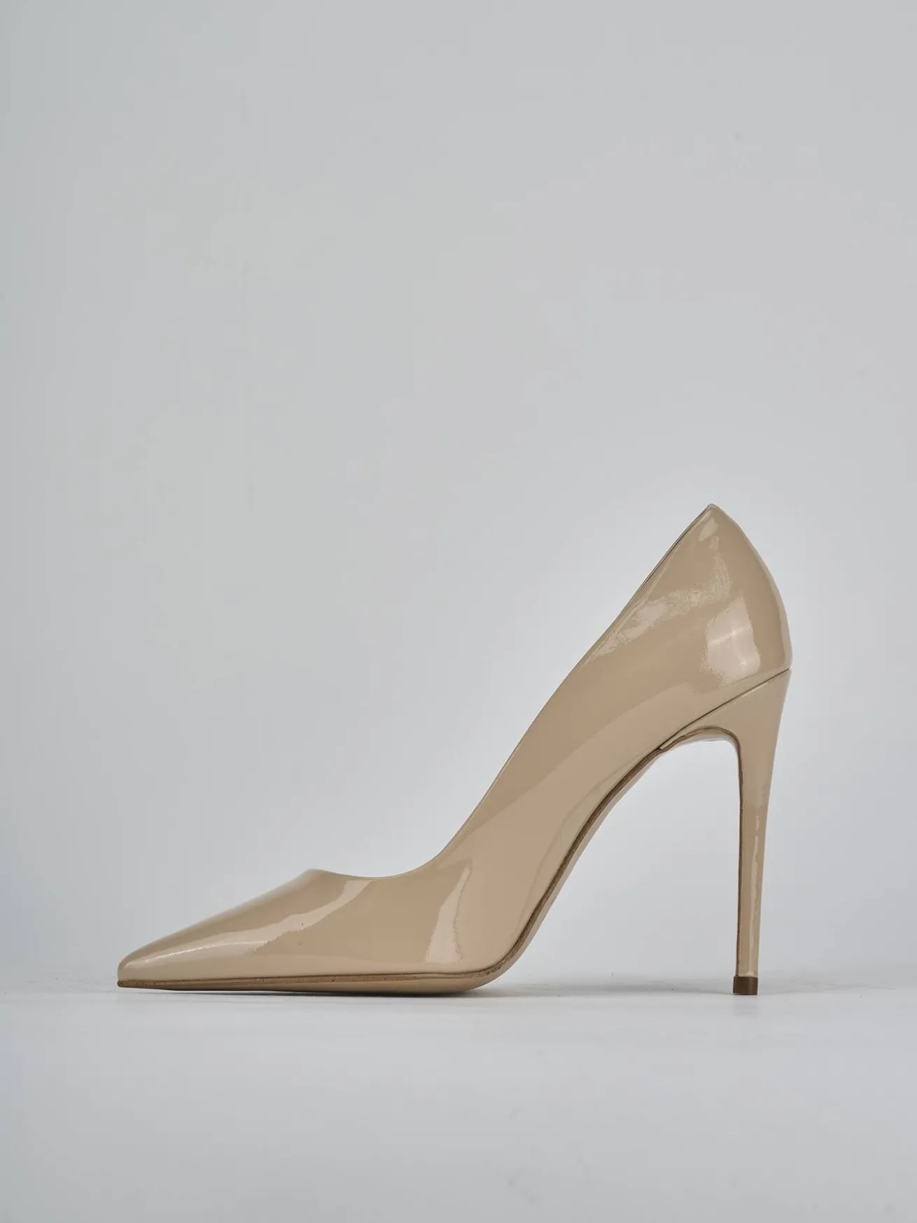 Décolleté tacco 10cm vernice beige