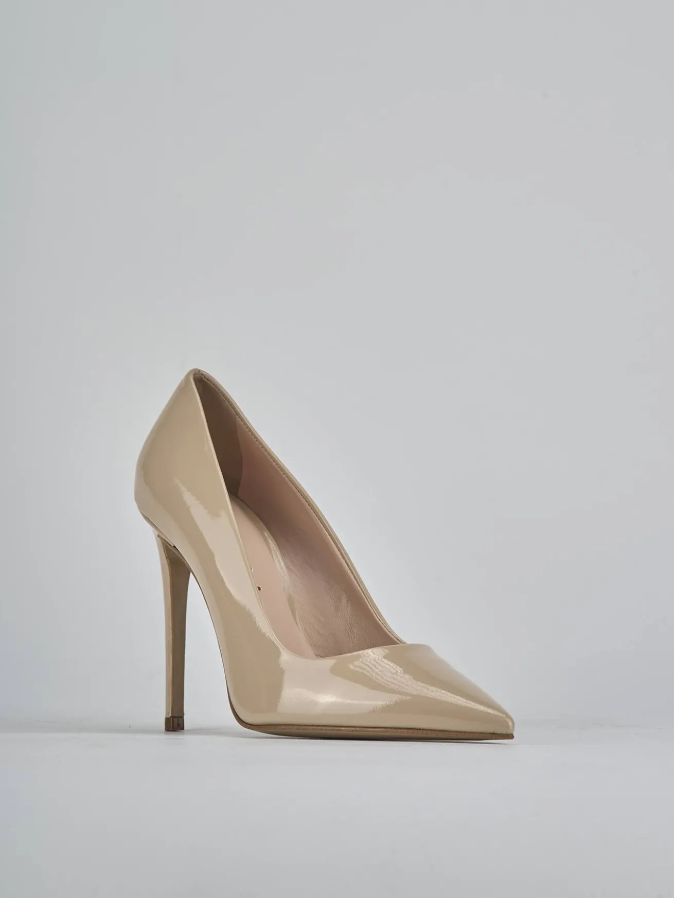 Décolleté tacco 10cm vernice beige