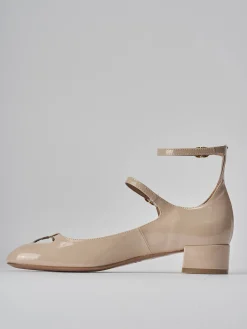 Décolleté tacco 3cm vernice beige