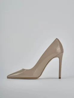 Décolleté tacco 10cm vernice beige