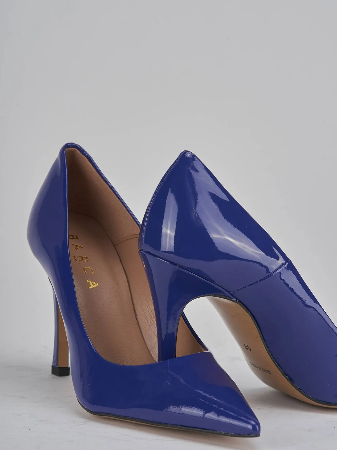 Décolleté tacco 9cm vernice blu