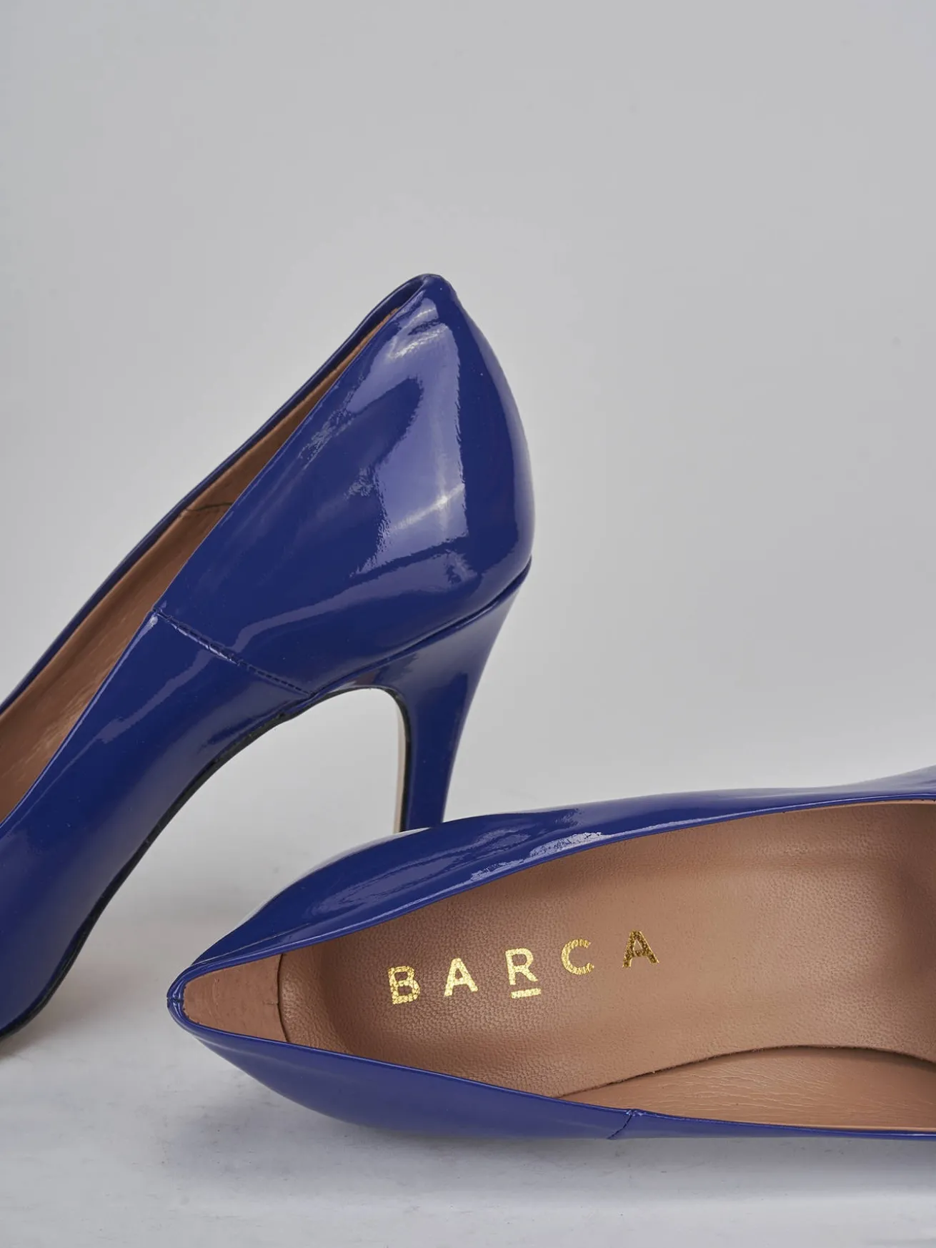 Décolleté tacco 9cm vernice blu