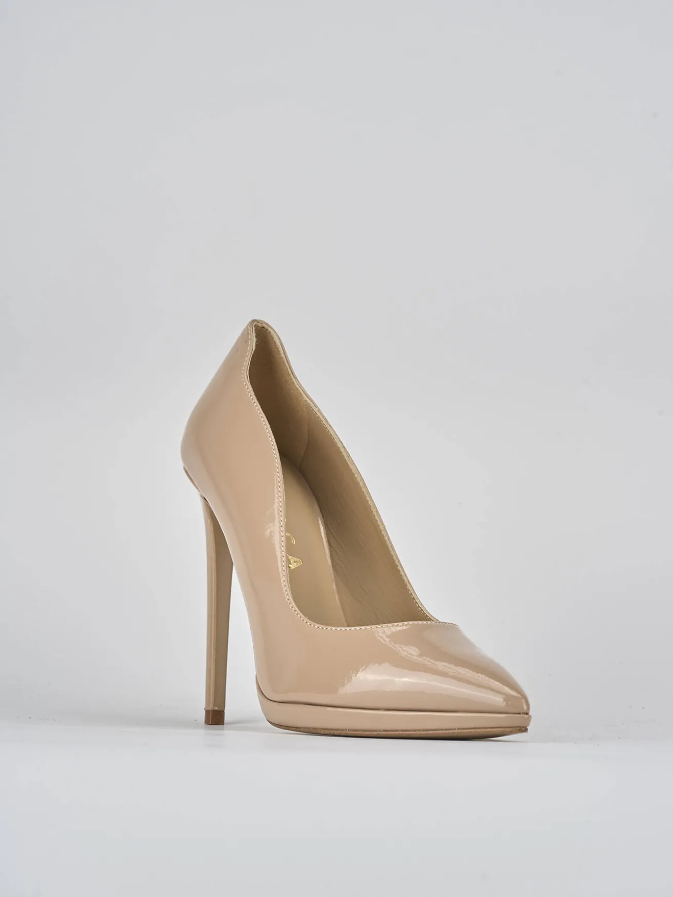 Décolleté tacco 11cm vernice beige