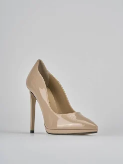 Décolleté tacco 11cm vernice beige