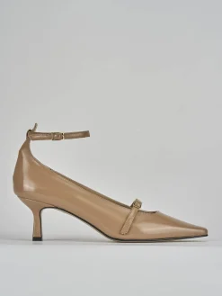 Décolleté tacco 5cm vernice marrone