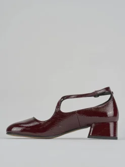 Décolleté tacco 4cm vernice bordo'