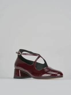 Décolleté tacco 4cm vernice bordo'