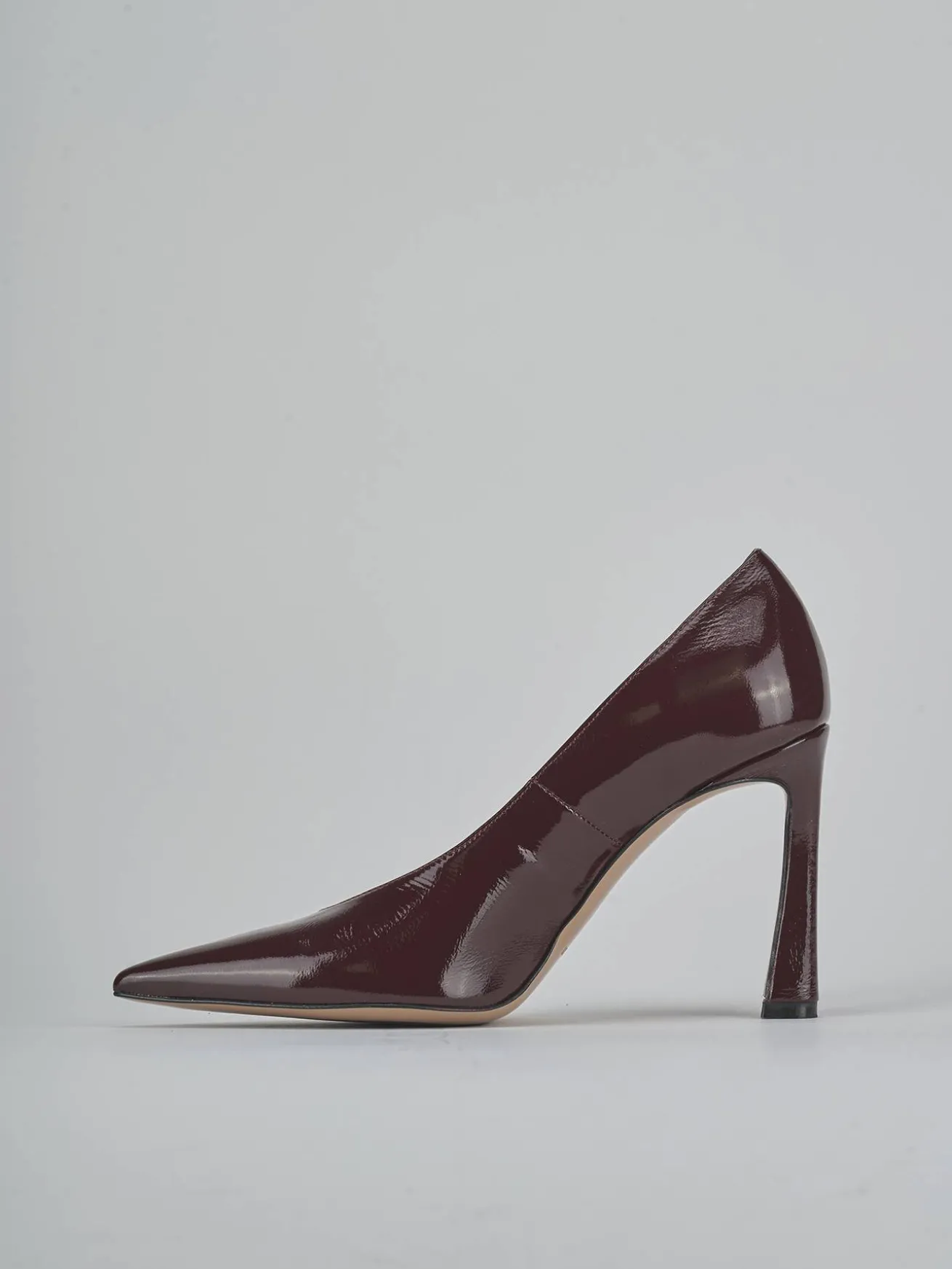 Décolleté tacco 9cm vernice bordo'